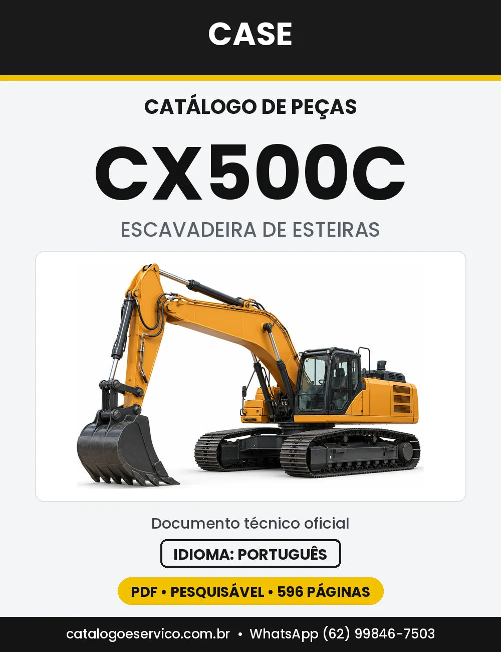 Catálogo de Peças Case CX500C — capa do catálogo em PDF