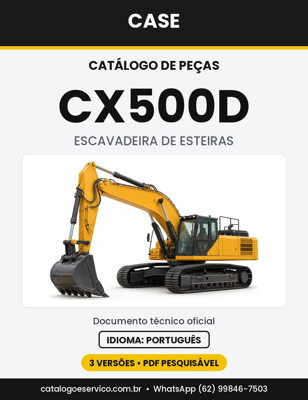 Catálogo de Peças Case CX500D (LC, RTC) — capa do catálogo em PDF