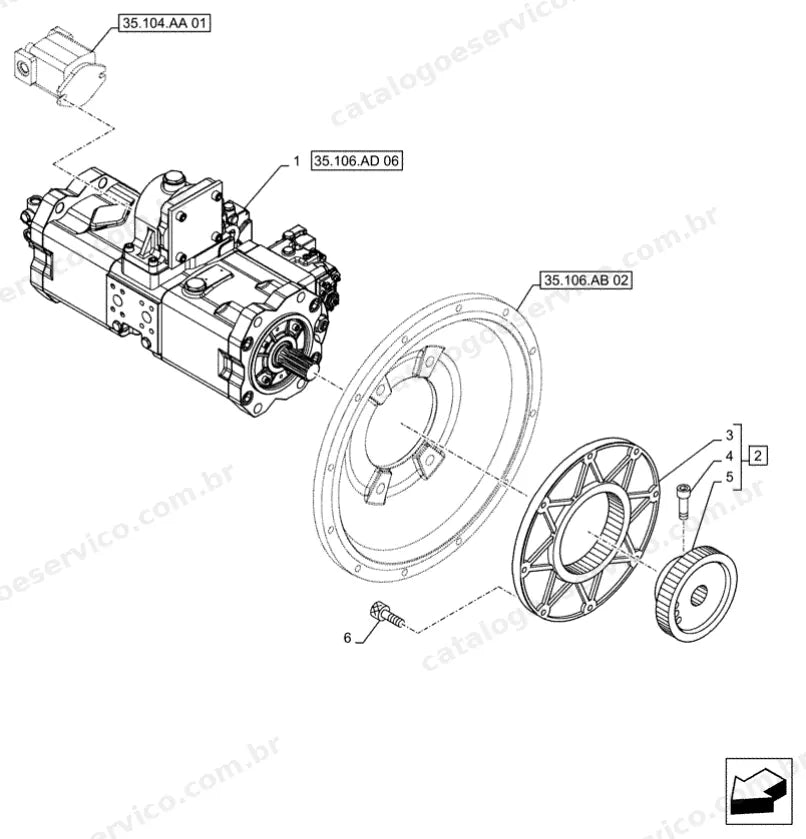 Catálogo de Peças Case CX500D (LC, RTC) — vista explodida de peças, imagem 1