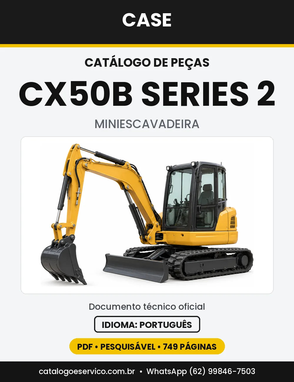 Catálogo de Peças Case CX50B Series 2 — capa do catálogo em PDF