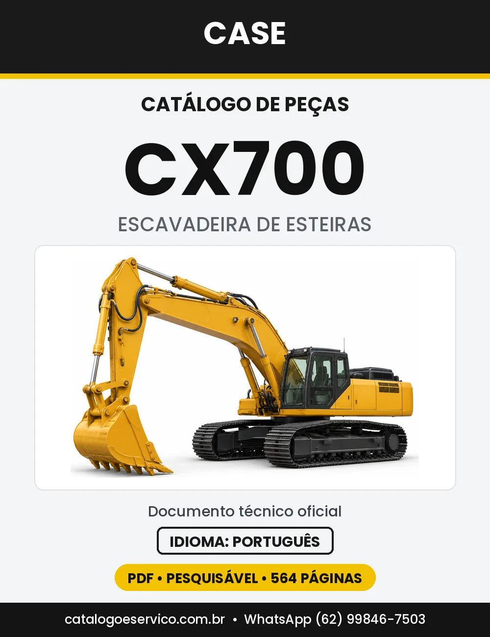 Catálogo de Peças Case CX700 — capa do catálogo em PDF