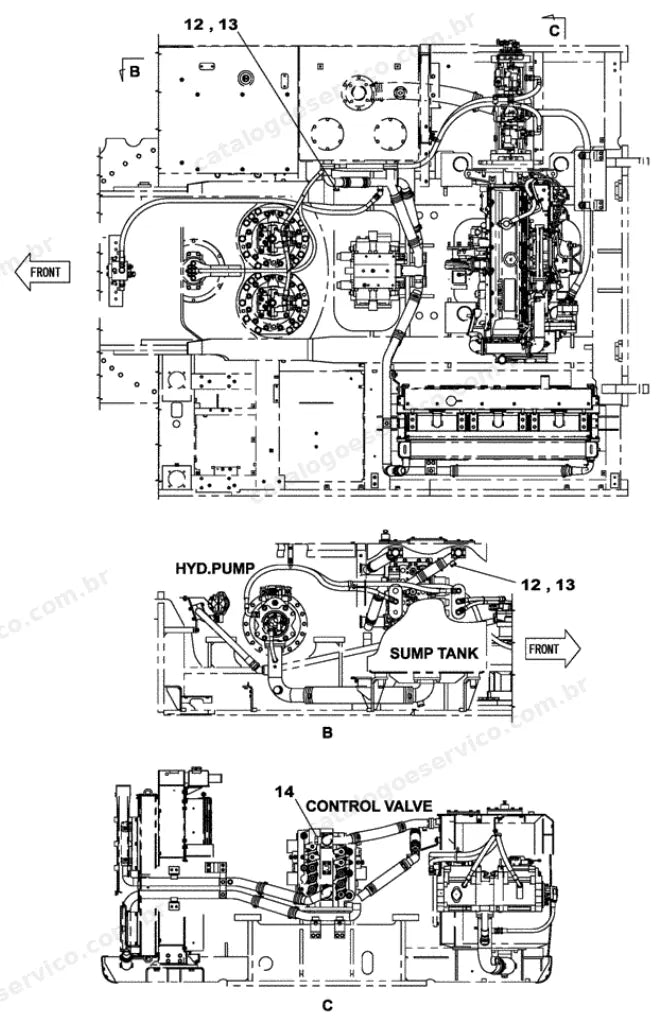 Catálogo de Peças Case CX700B — vista explodida de peças, imagem 4