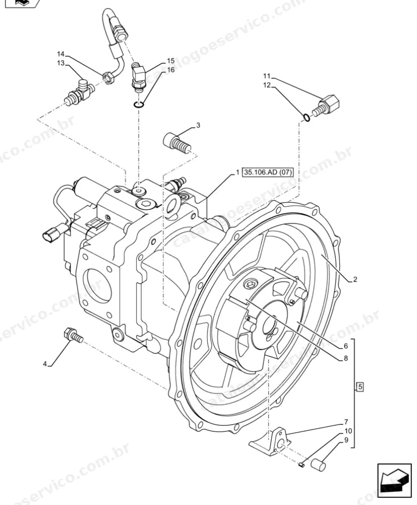 Catálogo de Peças Case CX75C SR — vista explodida de peças, imagem 1