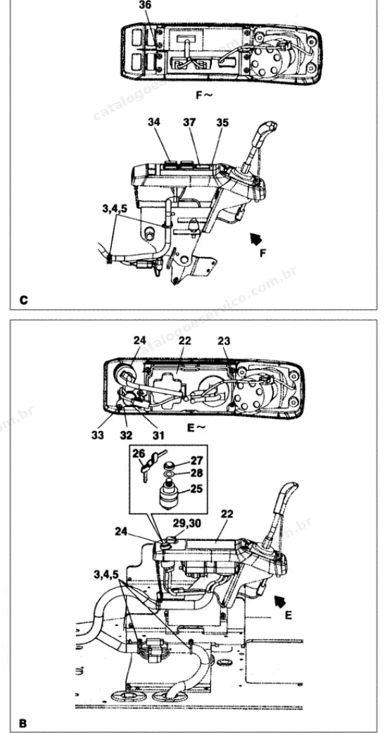 Catálogo de Peças Case CX75SR — vista explodida de peças, imagem 2