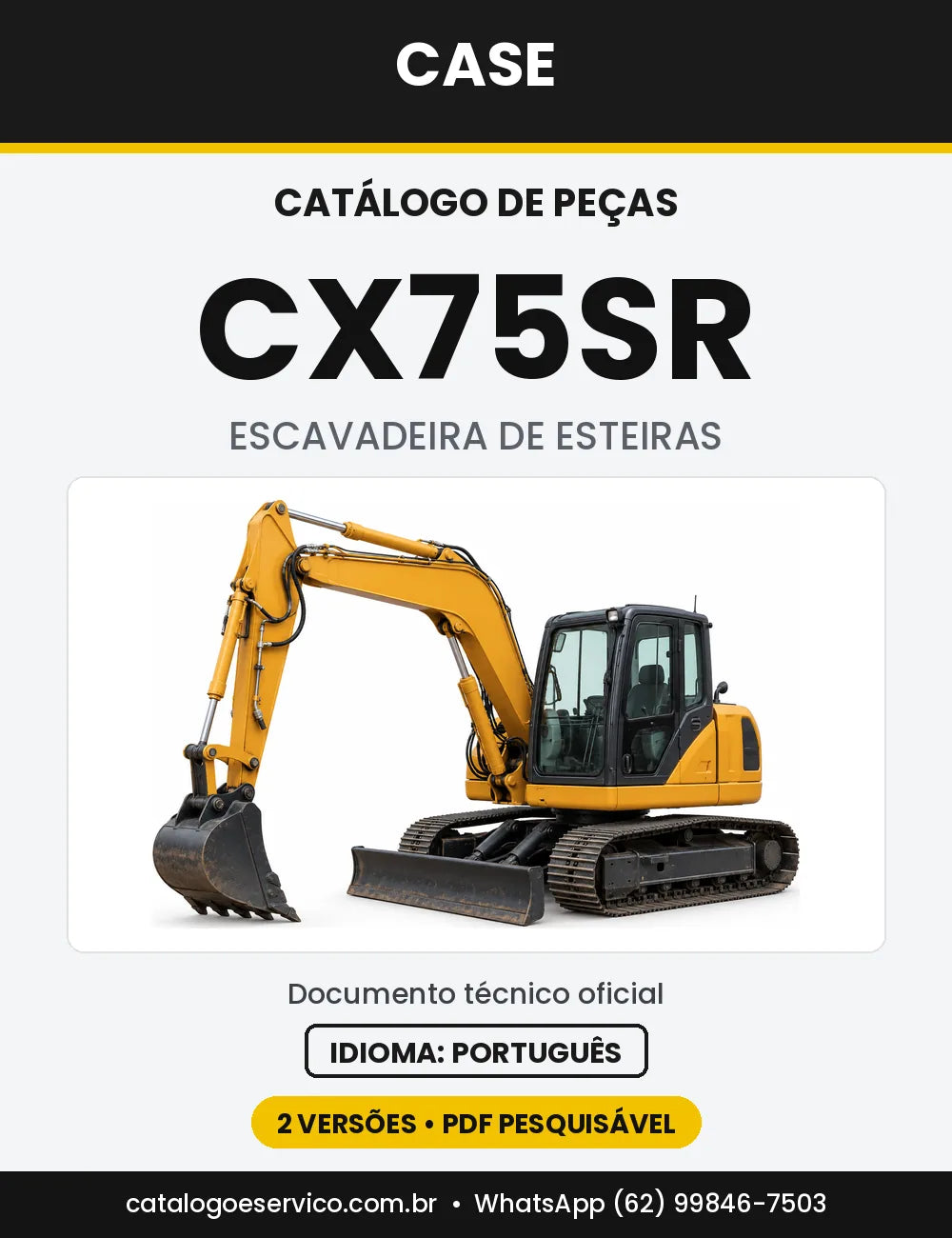 Catálogo de Peças Case CX75SR — capa do catálogo em PDF