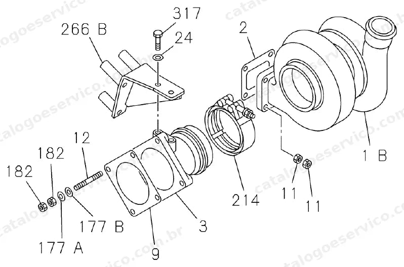 Catálogo de Peças Case CX800B — vista explodida de peças, imagem 1