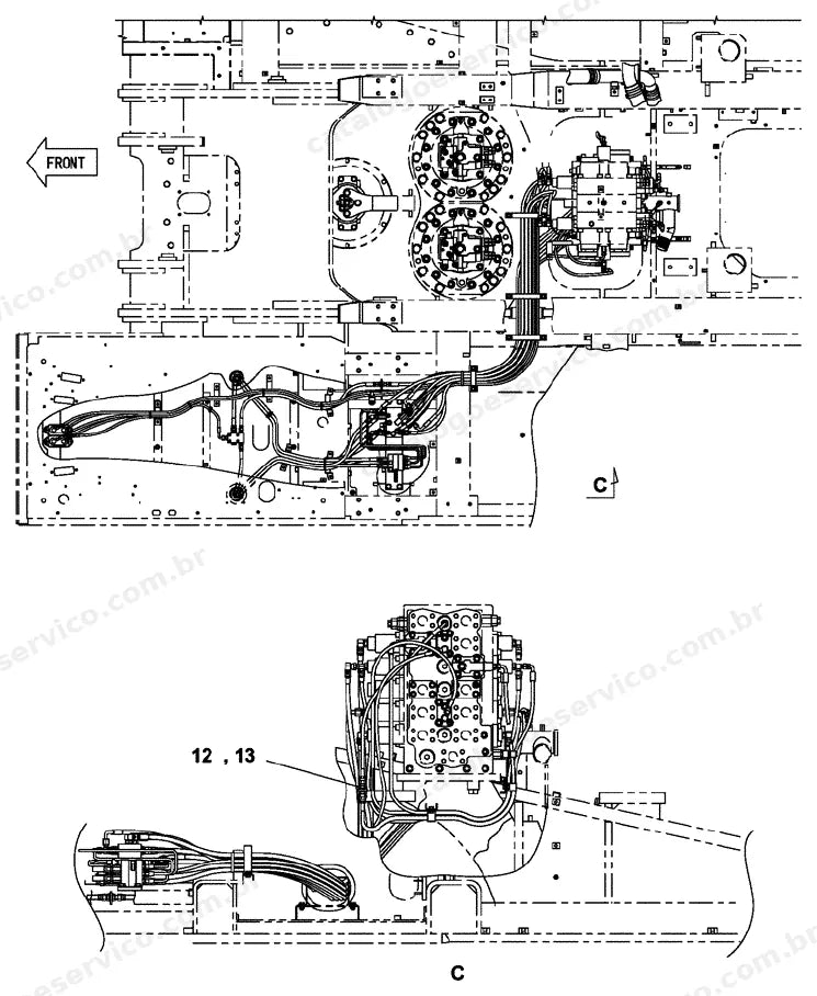 Catálogo de Peças Case CX800B — vista explodida de peças, imagem 4
