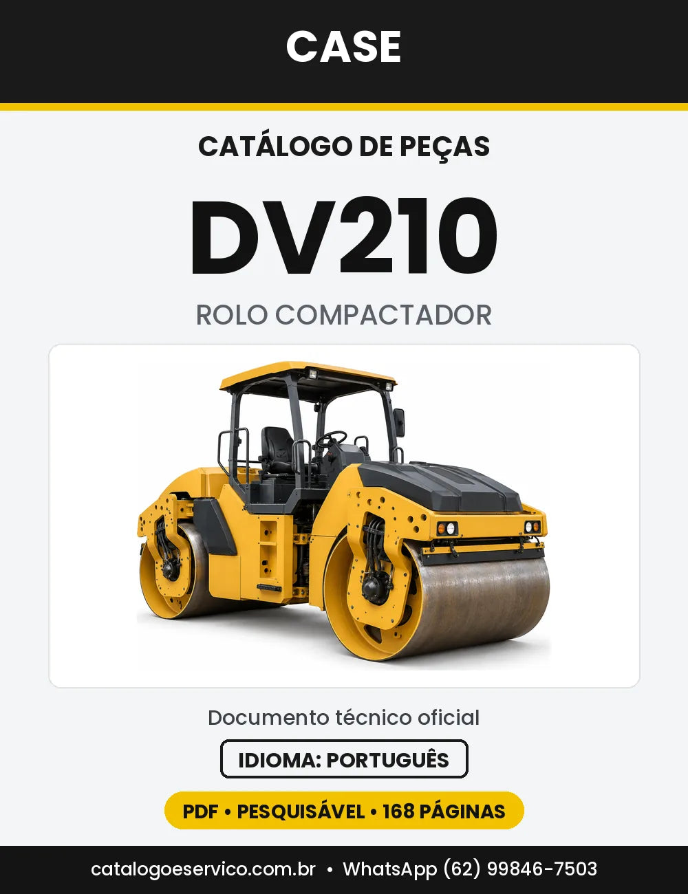 Catálogo de Peças Case DV210 — capa do catálogo em PDF