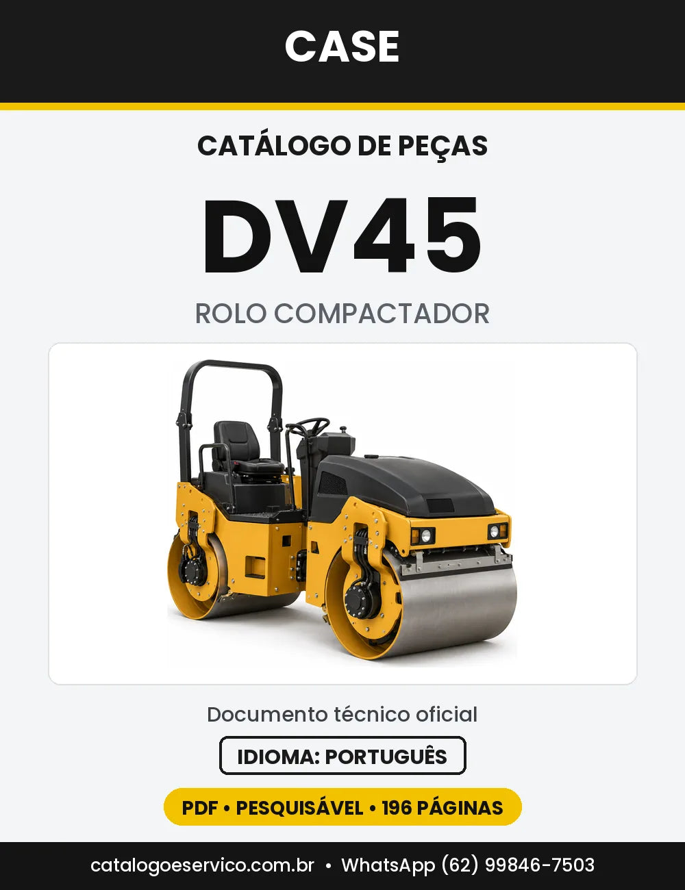 Catálogo de Peças Case DV45 — capa do catálogo em PDF