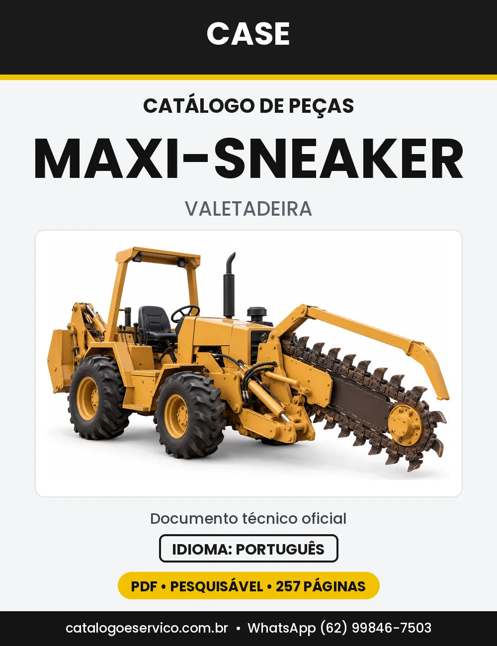 Catálogo de Peças Case Maxi-Sneaker — capa do catálogo em PDF