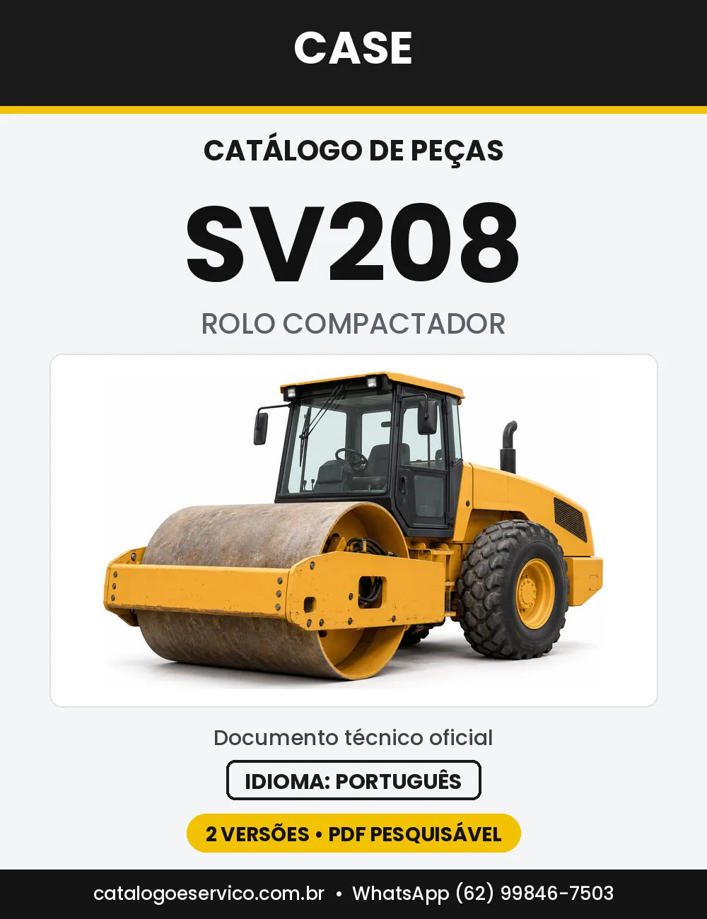 Catálogo de Peças Case SV208 — capa do catálogo em PDF
