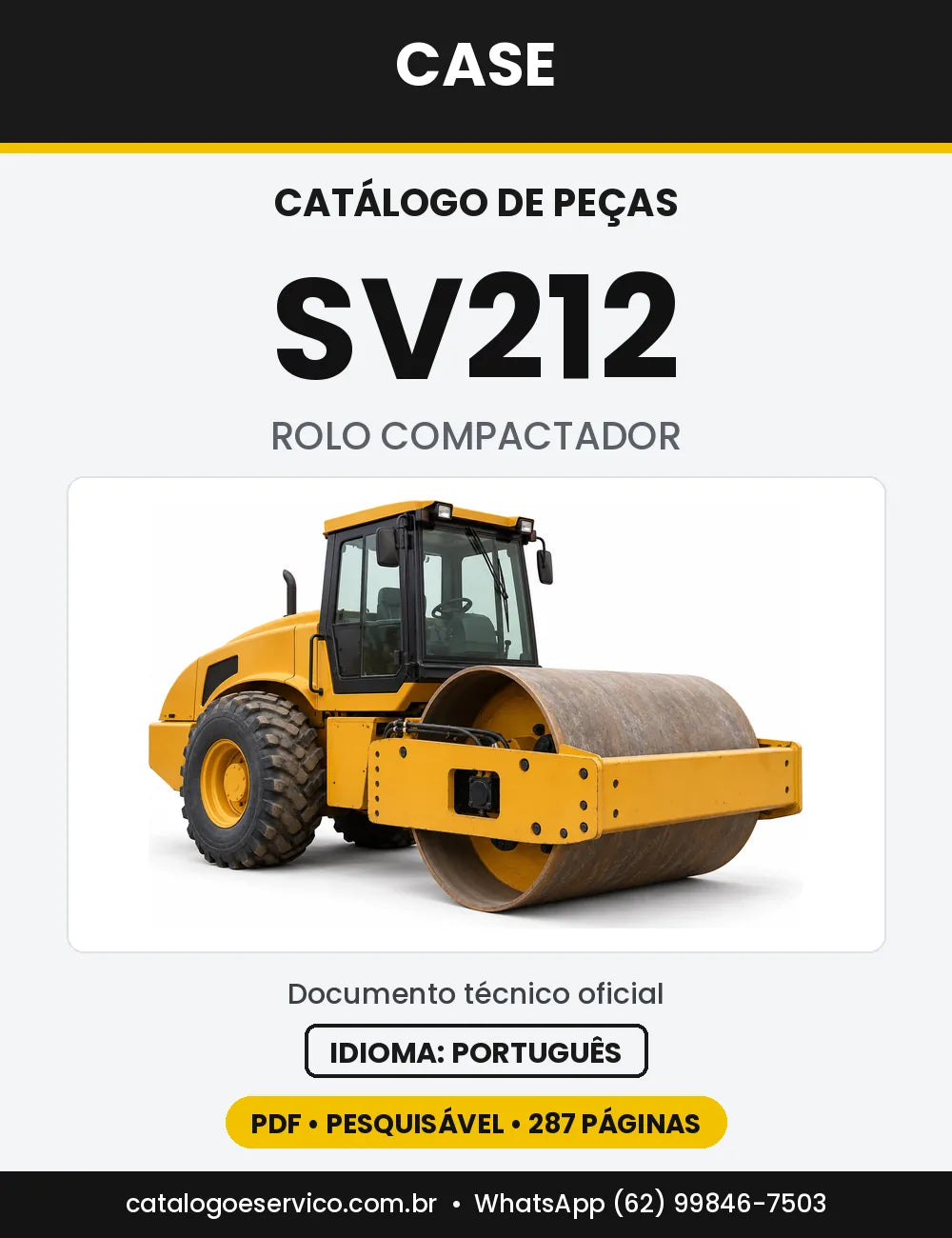 Catálogo de Peças Case SV212 — capa do catálogo em PDF