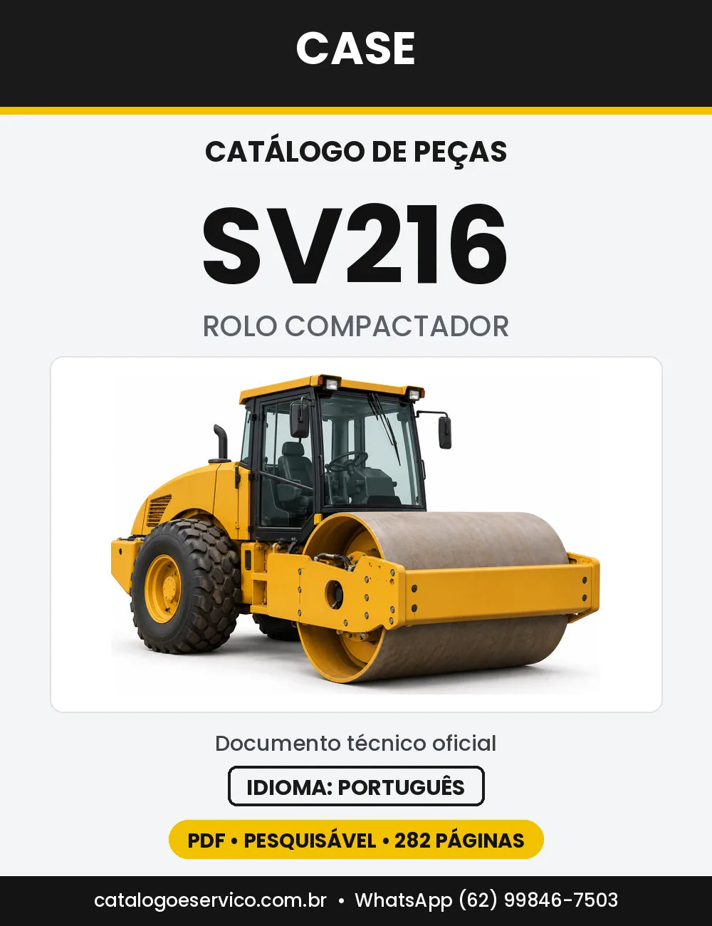 Catálogo de Peças Case SV216 — capa do catálogo em PDF