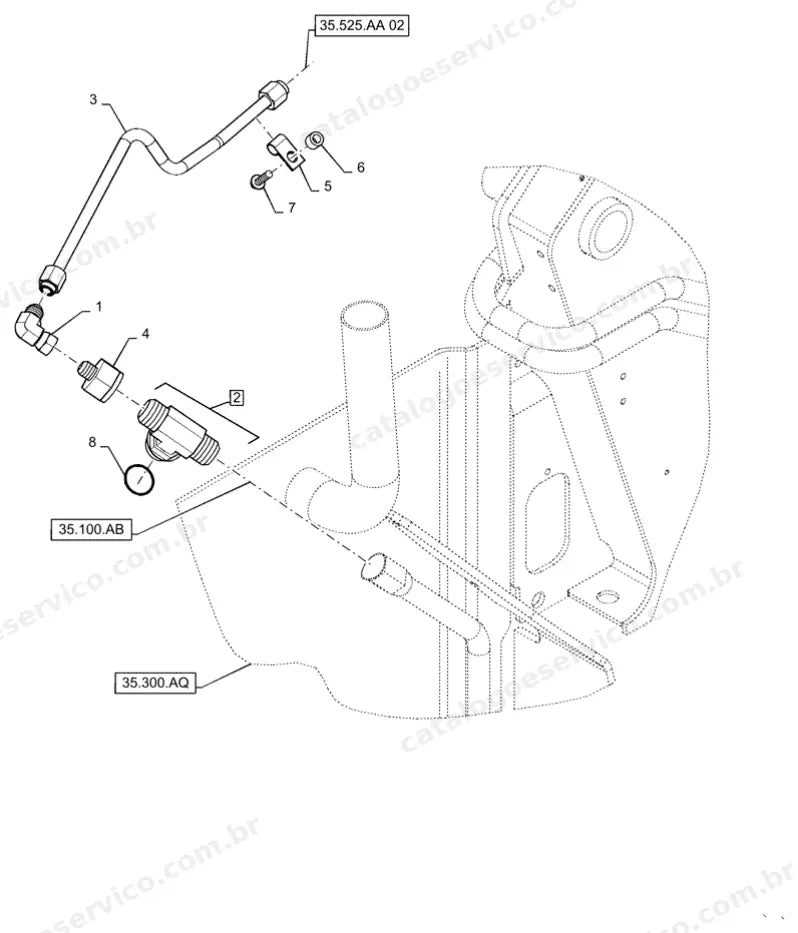 Catálogo de Peças Case SV280 — vista explodida de peças, imagem 2