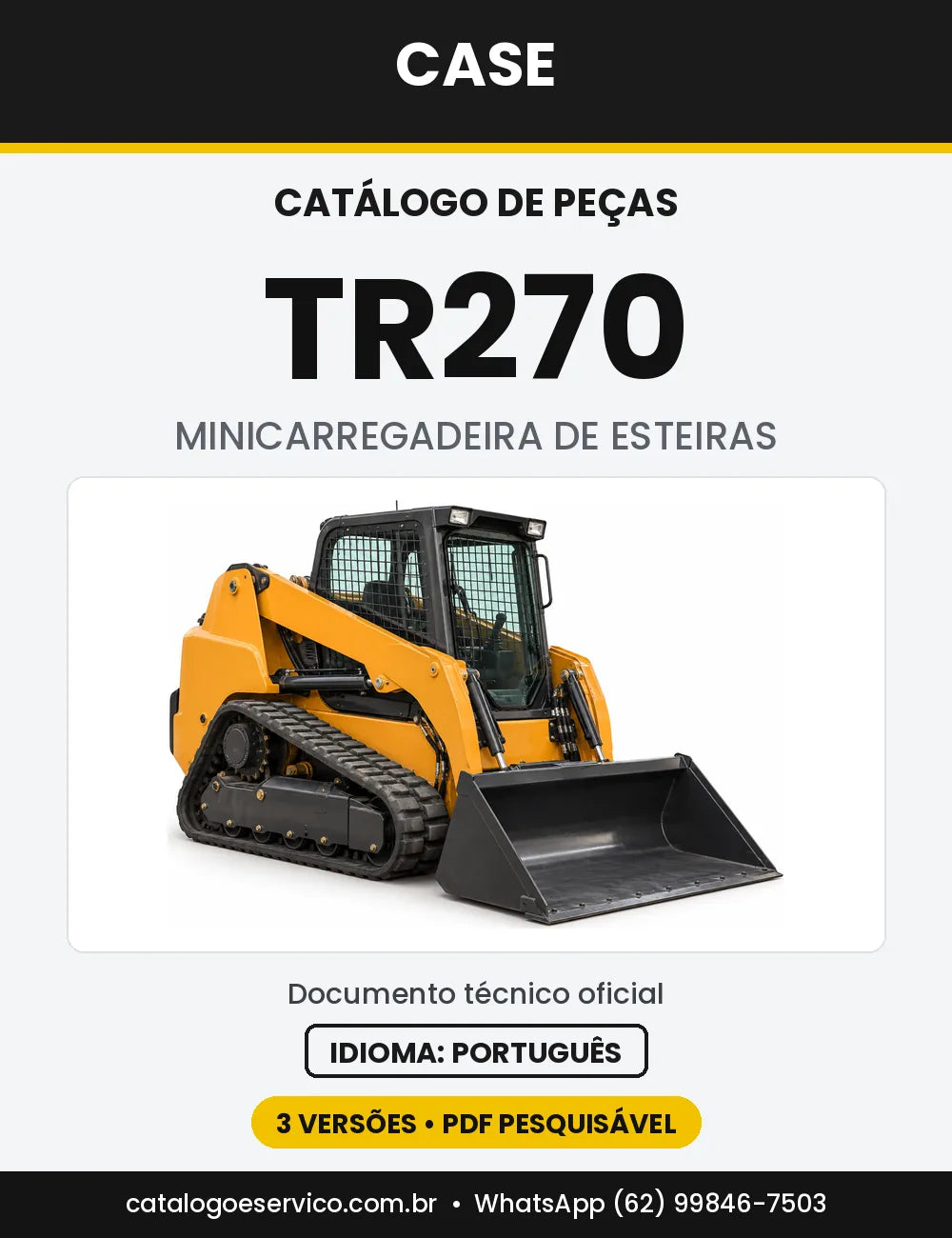 Catálogo de Peças Case TR270 (América do Norte, Tier 4B, 2011-2013) — capa do catálogo em PDF