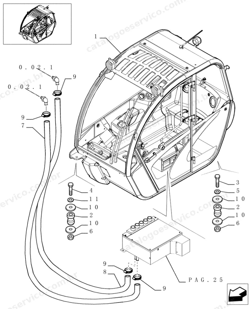 Catálogo de Peças Case TX130-40 (Turbo, Tier 3) — vista explodida de peças, imagem 4
