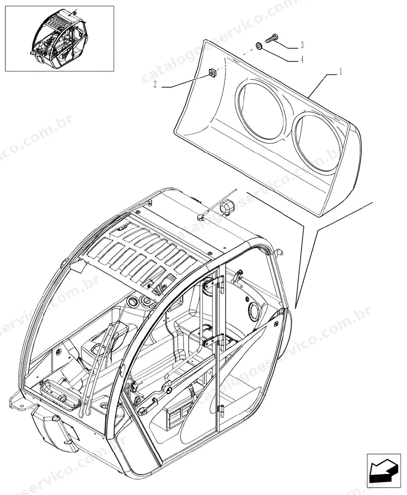 Catálogo de Peças Case TX130-43 (Turbo, Tier 3) — vista explodida de peças, imagem 3