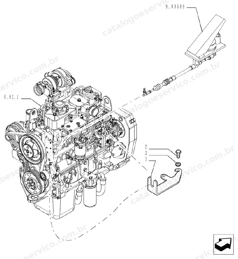 Catálogo de Peças Case TX130-45 (Turbo, Tier 3) — vista explodida de peças, imagem 1