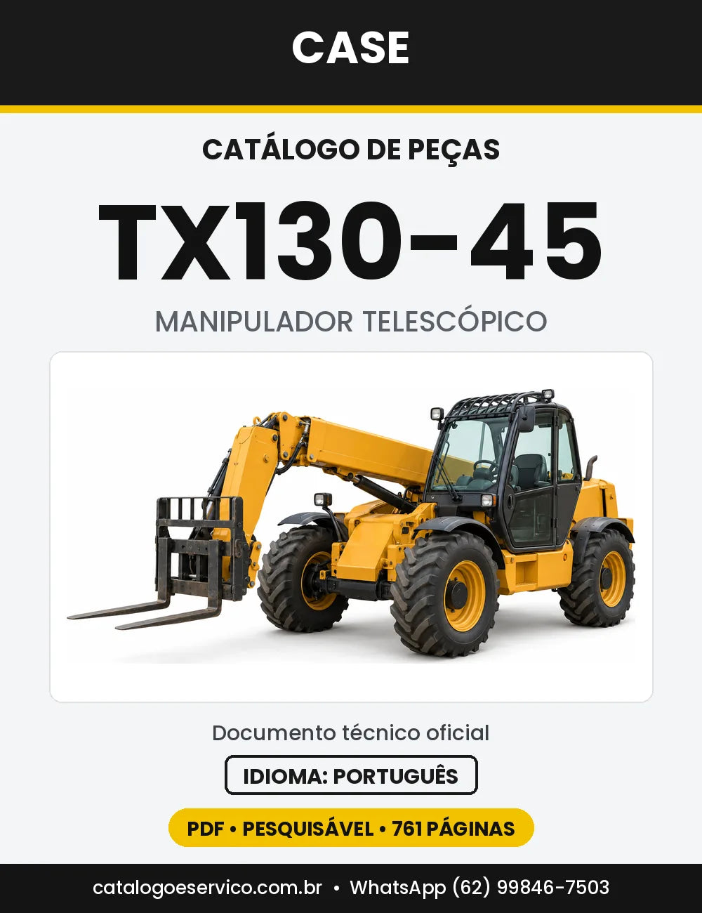 Catálogo de Peças Case TX130-45 (Turbo, Tier 3) — versão TX130-45 Turbo (2003 a 2008)