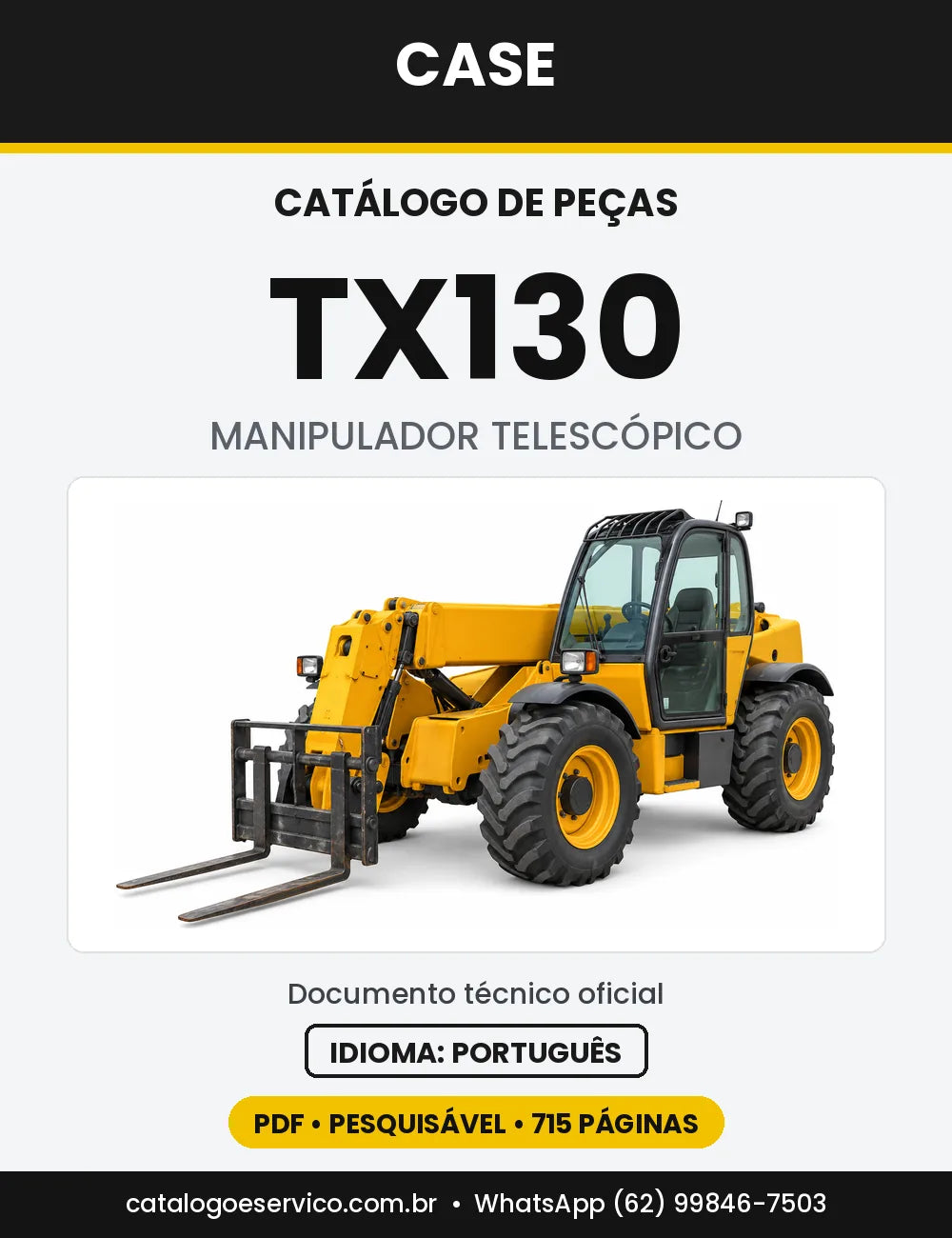 Catálogo de Peças Case TX130 — capa do catálogo em PDF