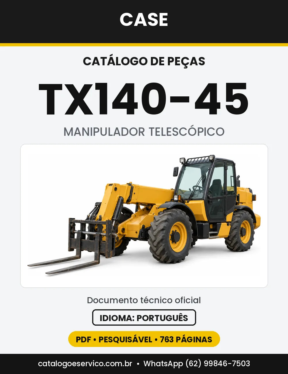 Catálogo de Peças Case TX140-45 (Turbo, Tier 3) — versão TX140-45 Turbo (2003 a 2005)