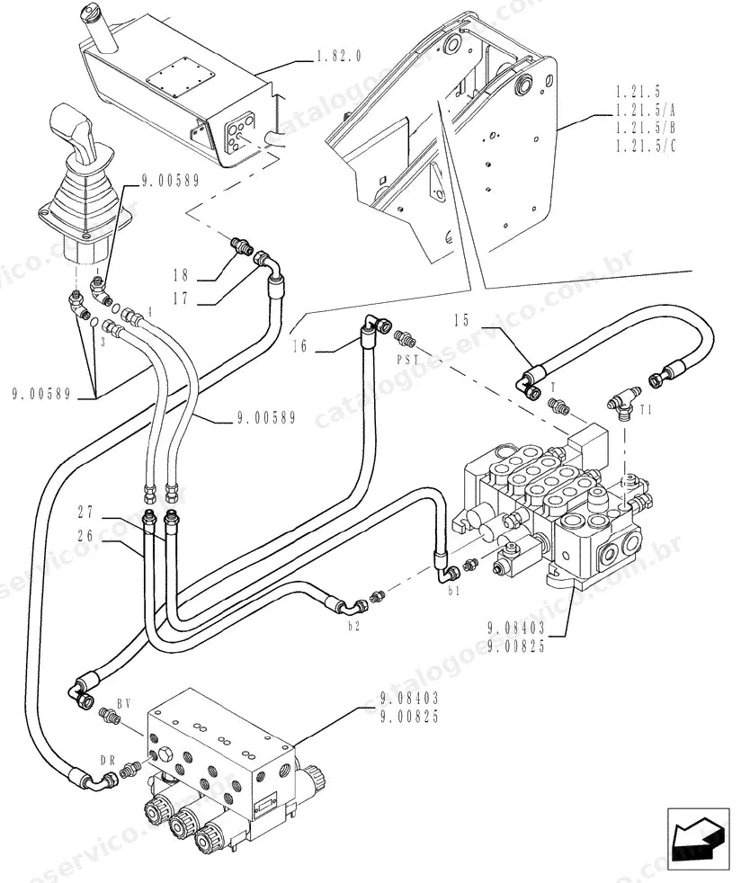 Catálogo de Peças Case TX170-45 (Turbo e Tier 3) — vista explodida de peças, imagem 1