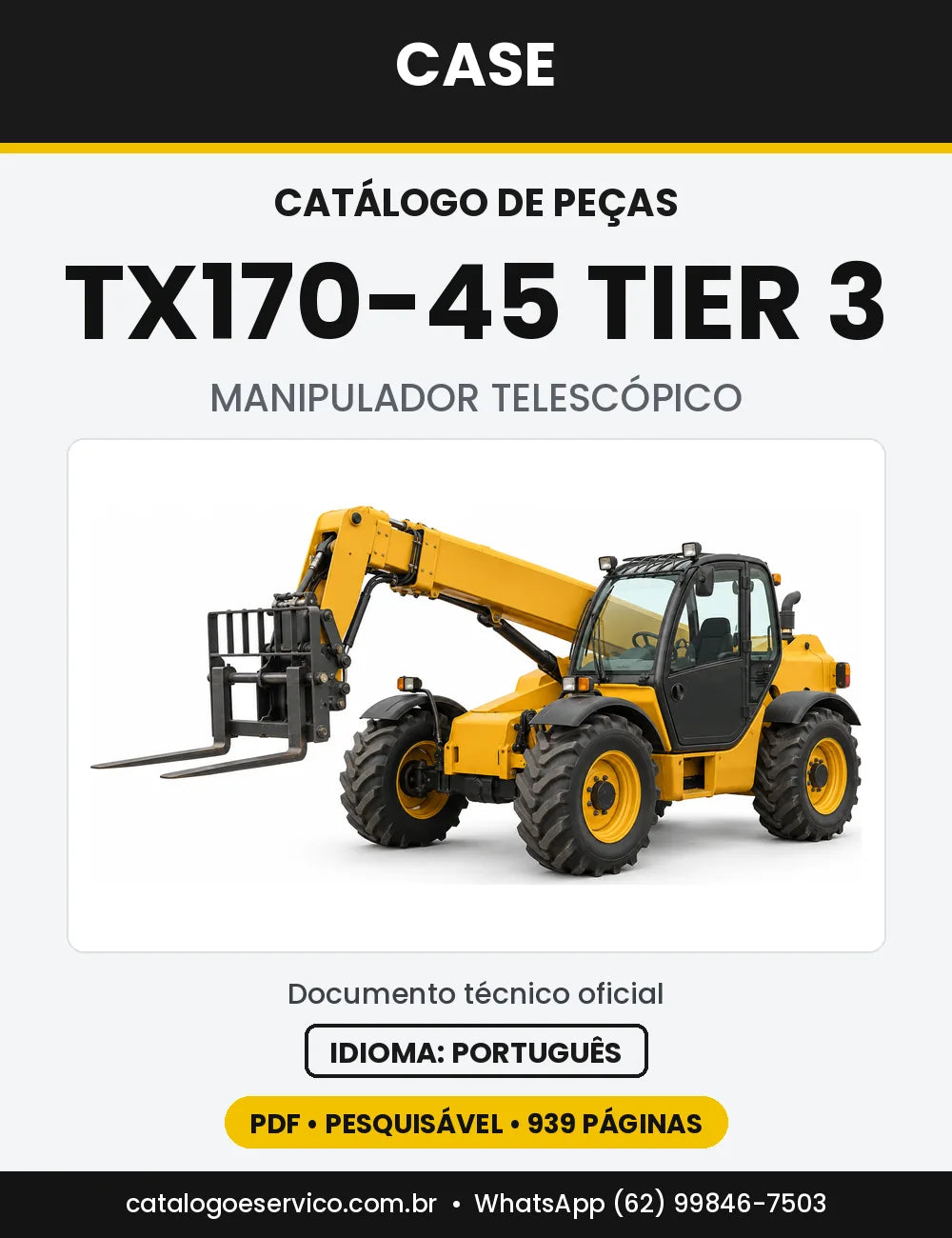 Catálogo de Peças Case TX170-45 (Turbo e Tier 3) — versão TX170-45 Tier 3 (2007-2014)
