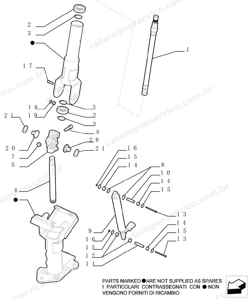 Catálogo de Peças Case TX170 — vista explodida de peças, imagem 2