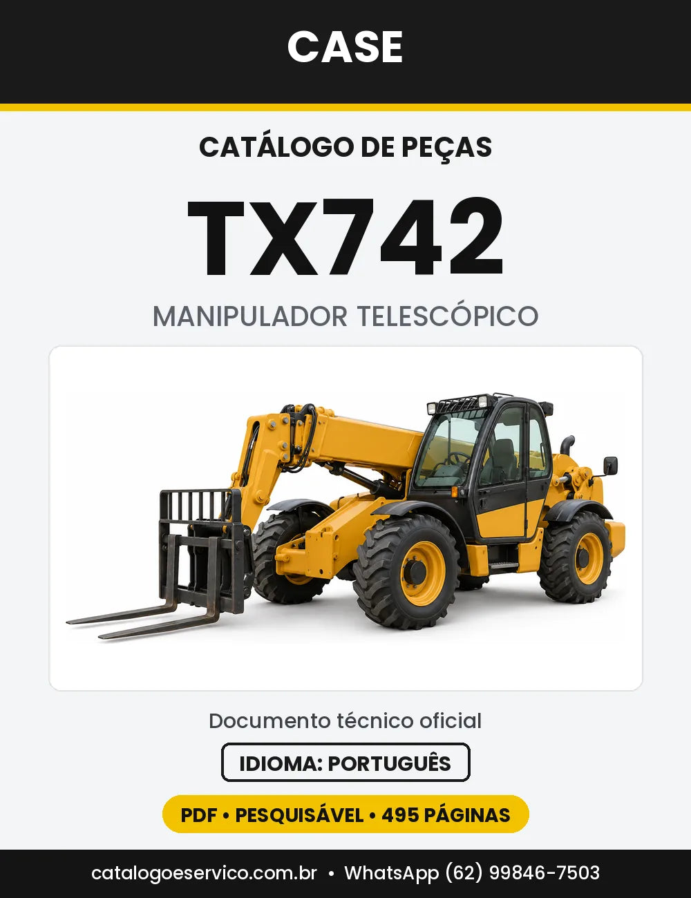 Catálogo de Peças Case TX742 — capa do catálogo em PDF