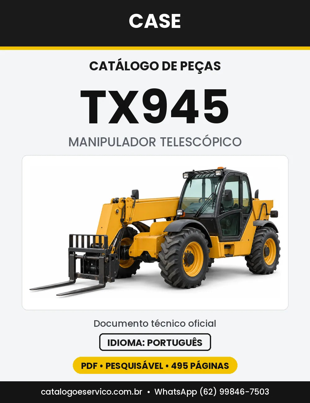 Catálogo de Peças Case TX945 — capa do catálogo em PDF