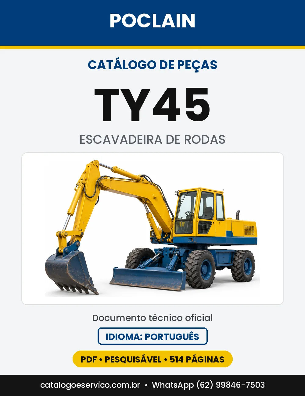 Catálogo de Peças Poclain TY45 — capa do catálogo em PDF