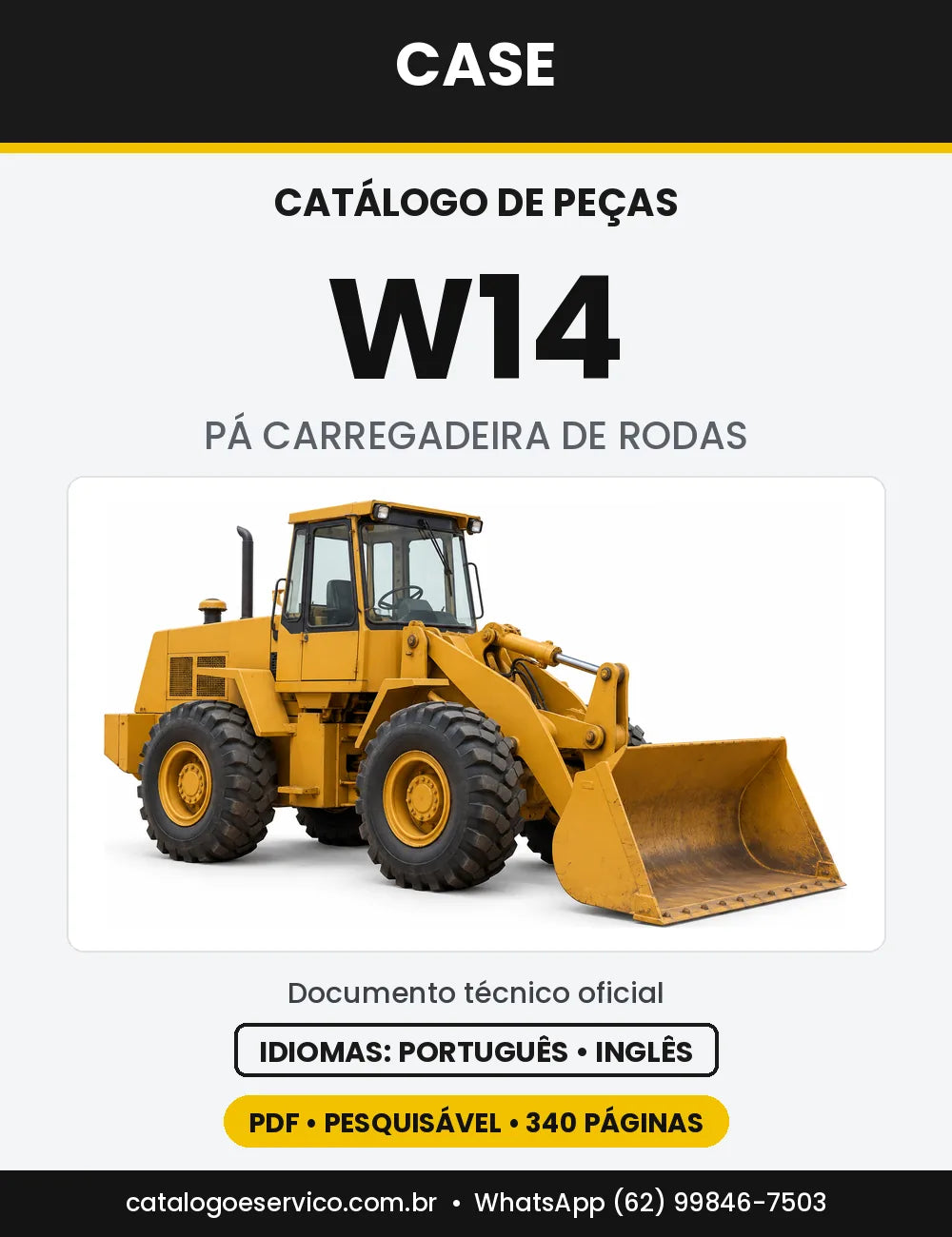Catálogo de Peças Case W14 — capa do catálogo em PDF