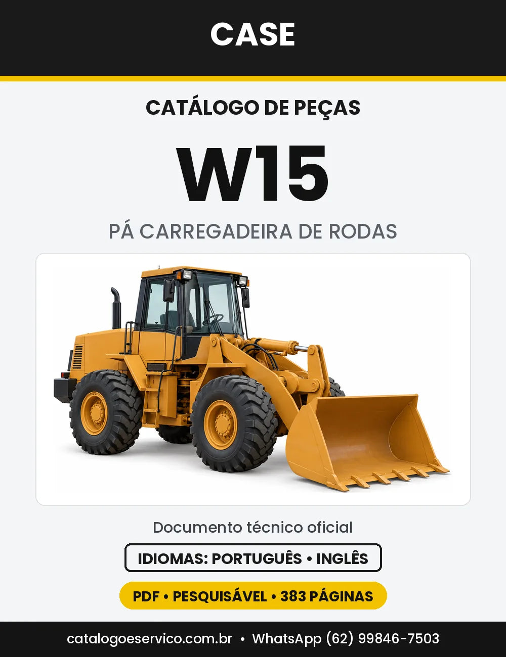 Catálogo de Peças Case W15 — capa do catálogo em PDF
