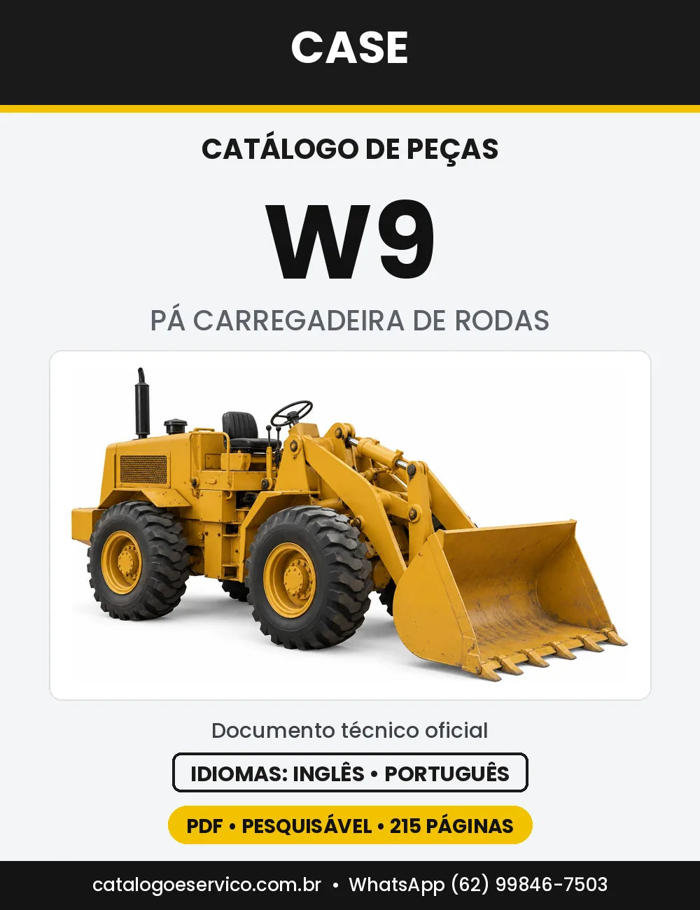 Catálogo de Peças Case W9 — capa do catálogo em PDF