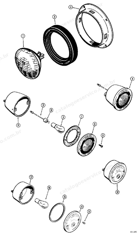 Catálogo de Peças Case W9B — vista explodida de peças, imagem 4