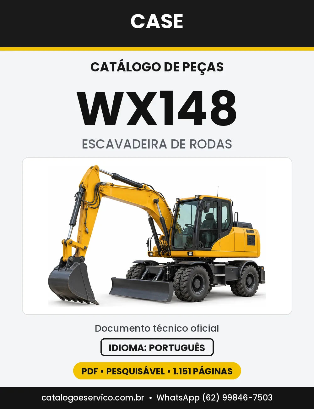 Catálogo de Peças Case WX148 — capa do catálogo em PDF