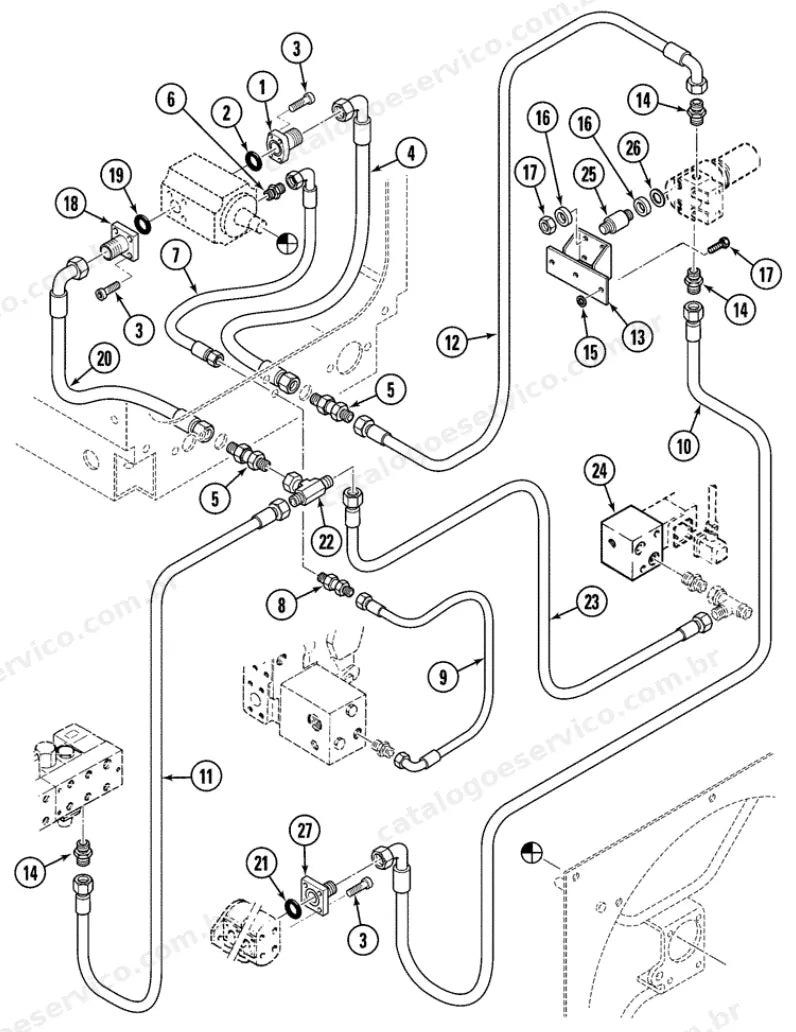 Catálogo de Peças Case WX150 — vista explodida de peças, imagem 2