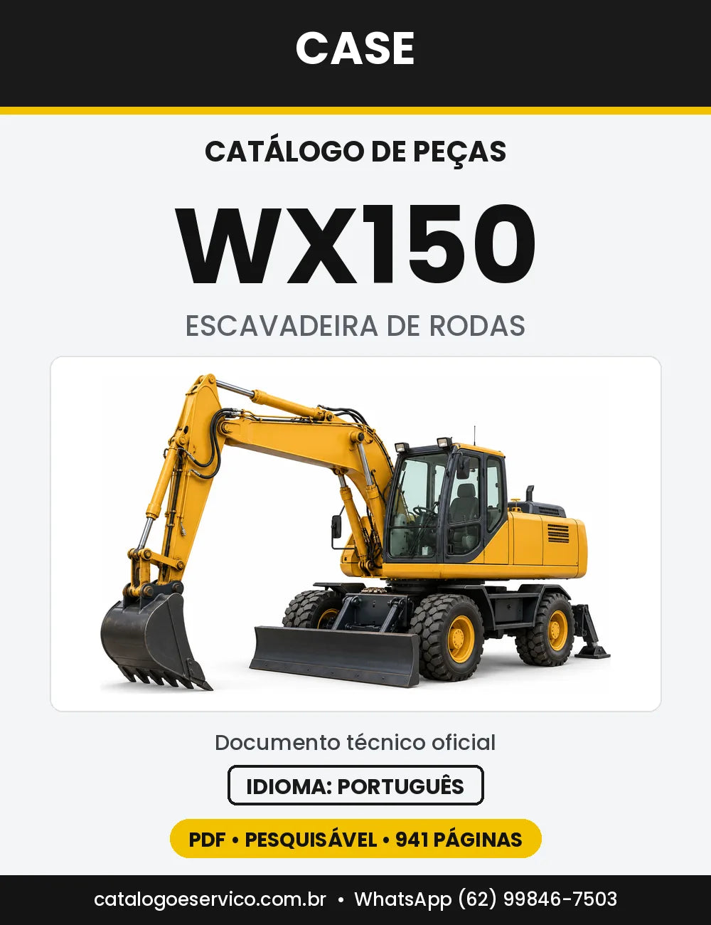 Catálogo de Peças Case WX150 — capa do catálogo em PDF