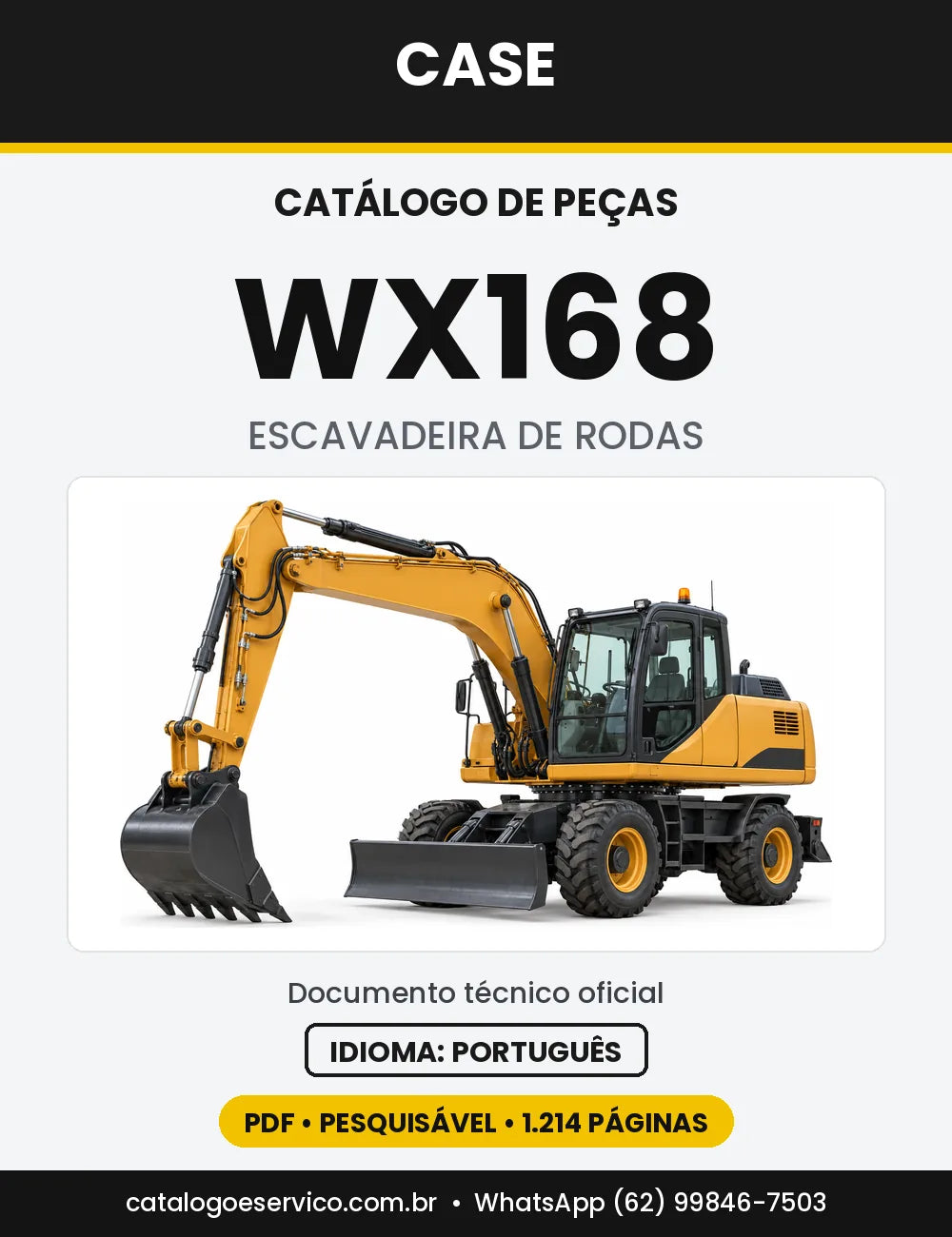 Catálogo de Peças Case WX168 — capa do catálogo em PDF