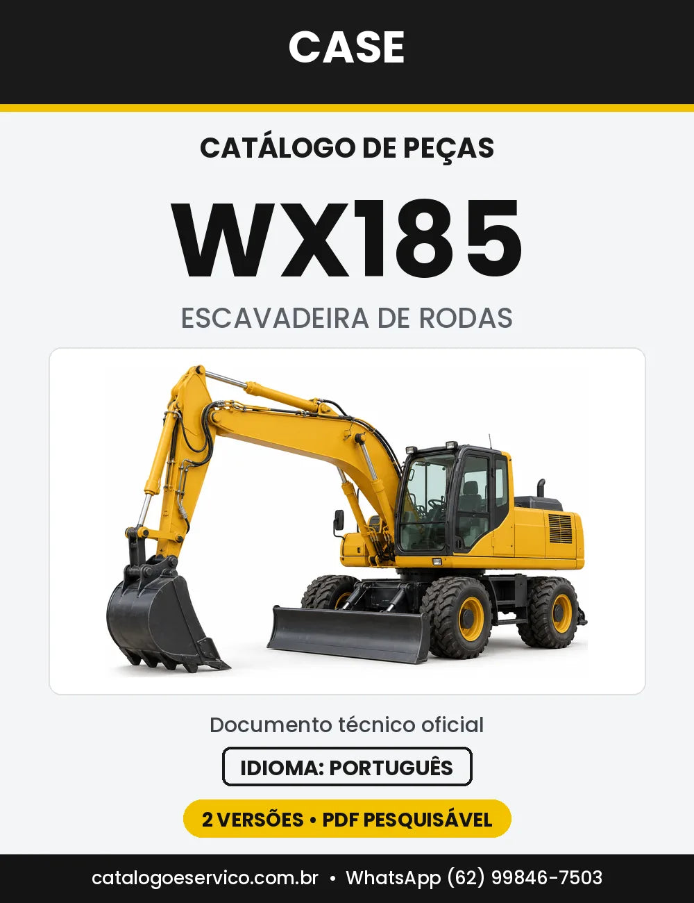Catálogo de Peças Case WX185 (Padrão e Tier 3) — capa do catálogo em PDF