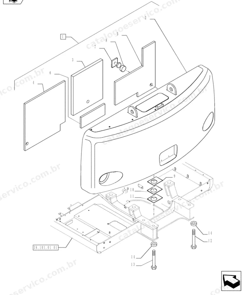 Catálogo de Peças Case WX188 — vista explodida de peças, imagem 4