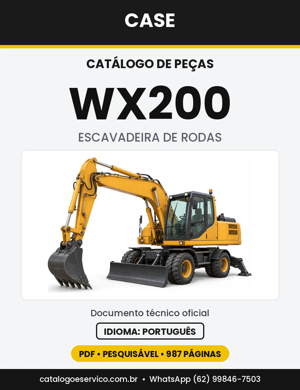 Catálogo de Peças Case WX200 — capa do catálogo em PDF