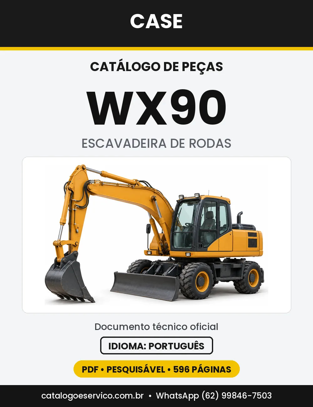 Catálogo de Peças Case WX90 — capa do catálogo em PDF