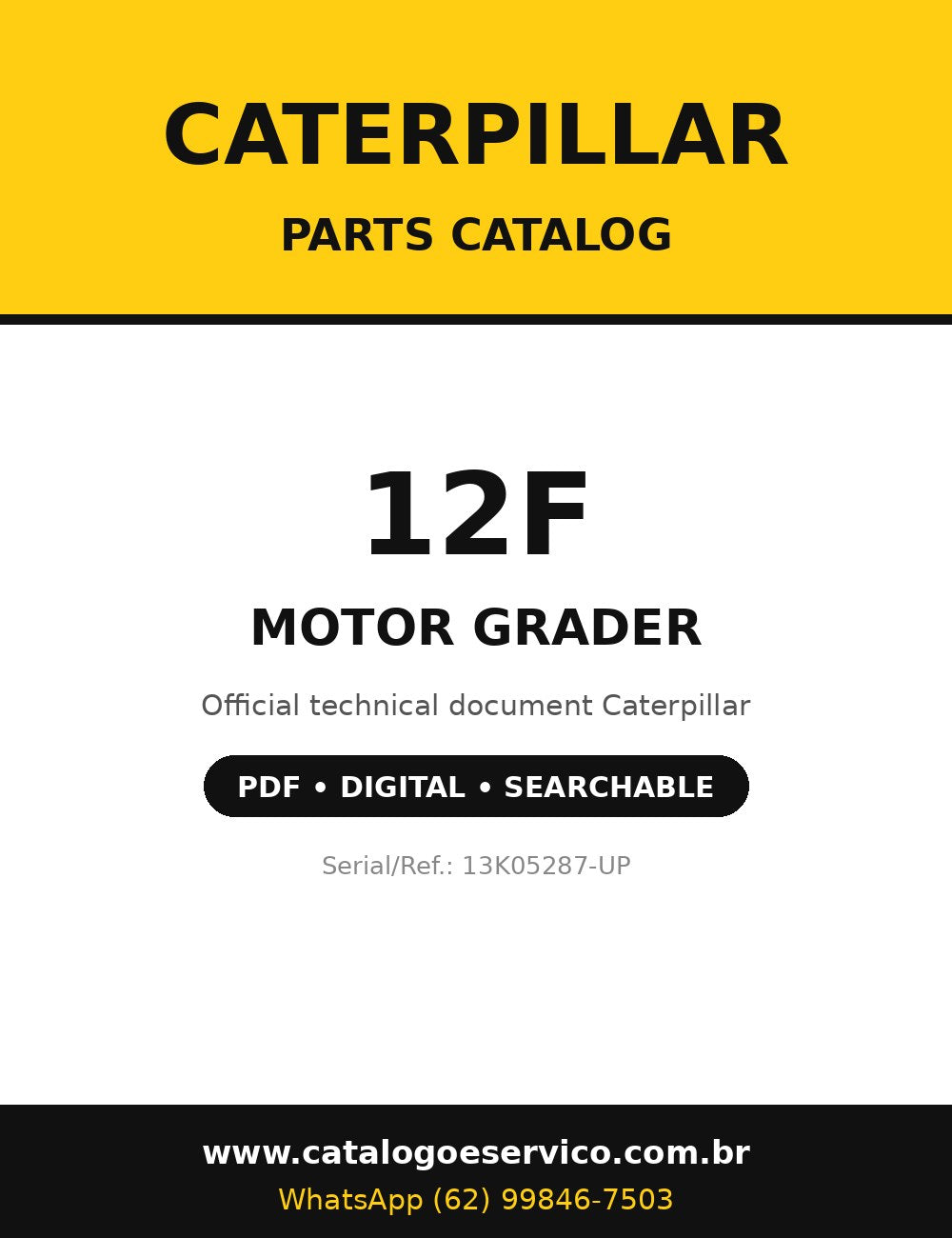 Catálogo de Peças Caterpillar - 12F - Motoniveladora (Inglês)