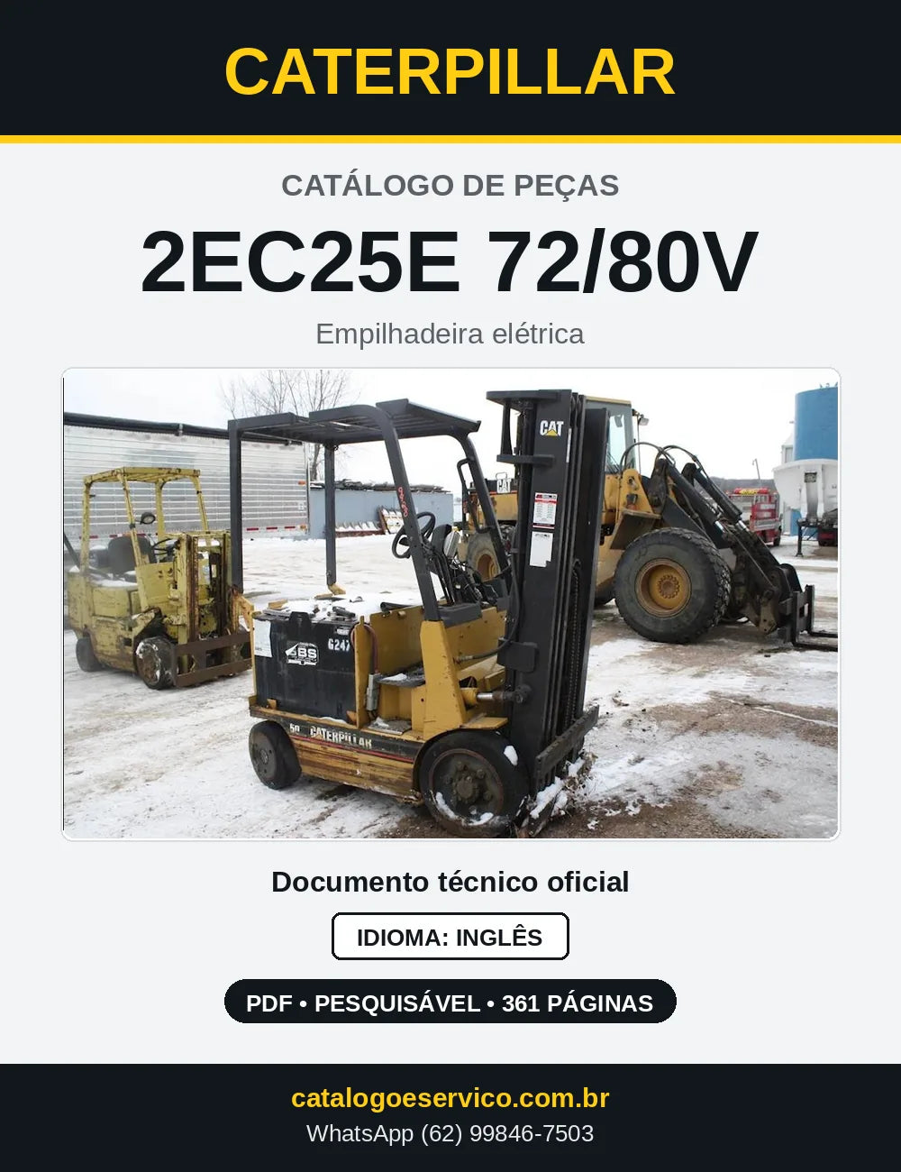 Capa do Catálogo de Peças Caterpillar 2EC25E 72/80V em PDF