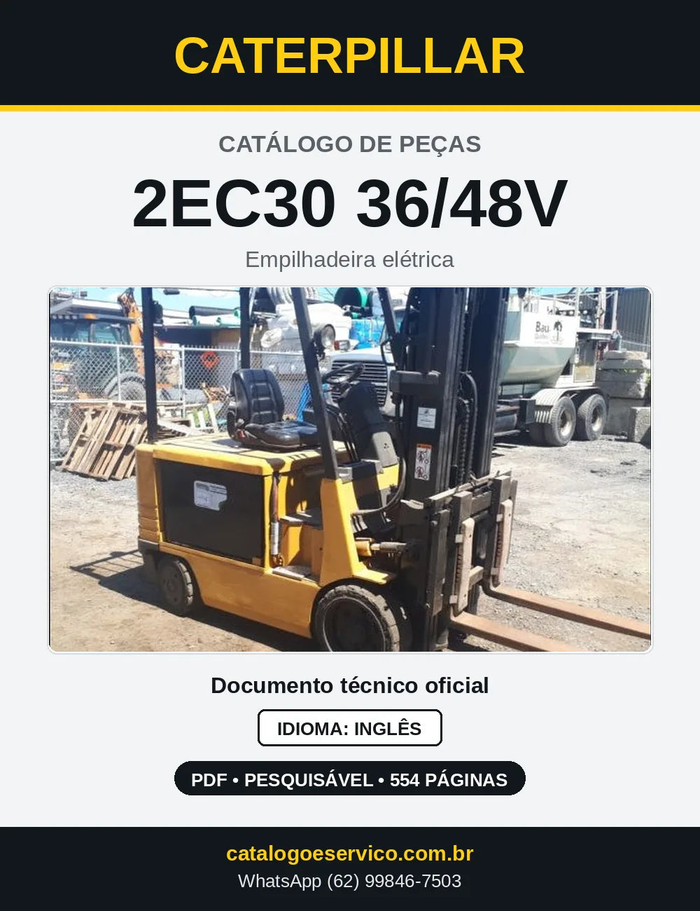 Capa do Catálogo de Peças Caterpillar 2EC30 36/48V em PDF