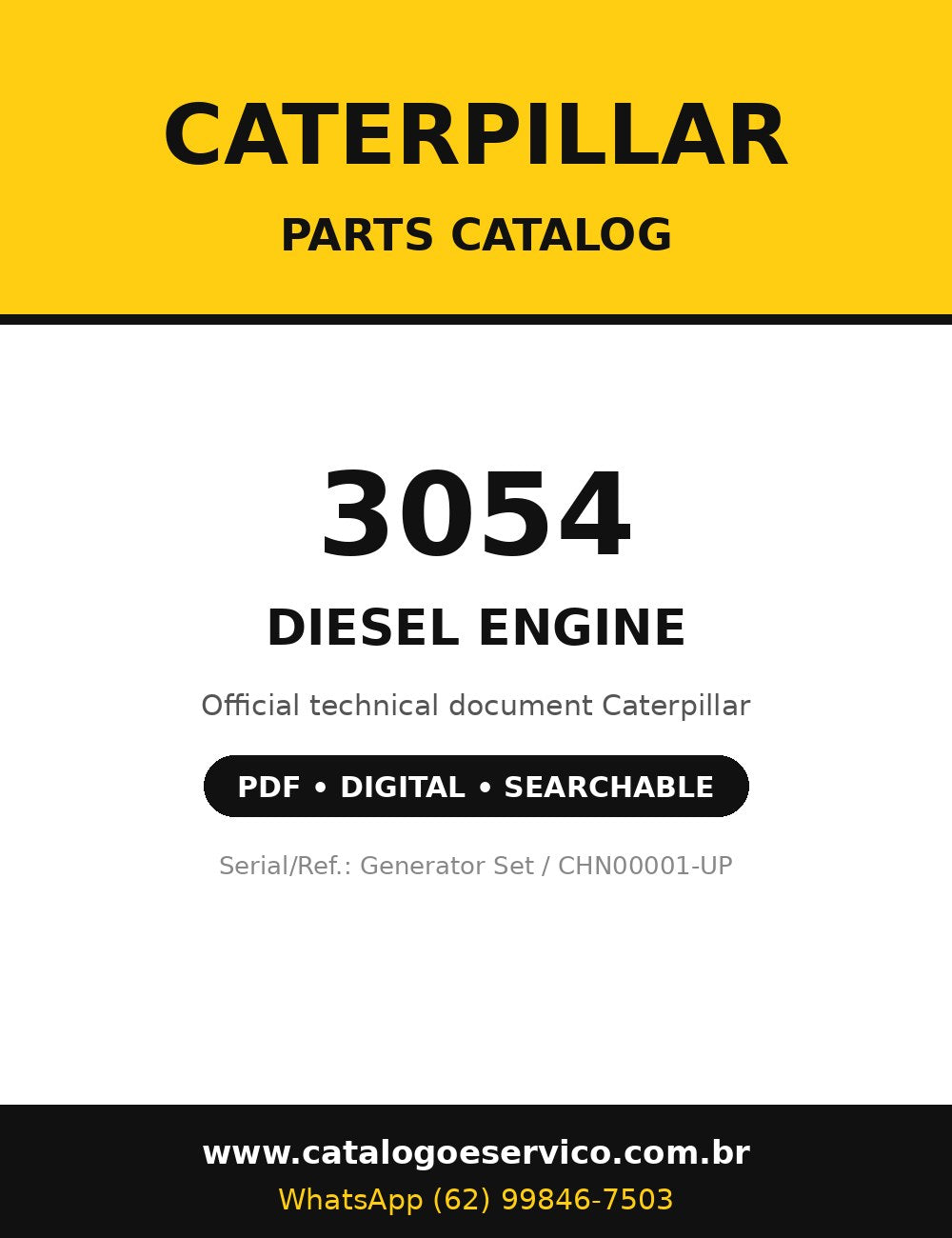 Catálogo de Peças Caterpillar - 3054 - Motor Diesel (Inglês)