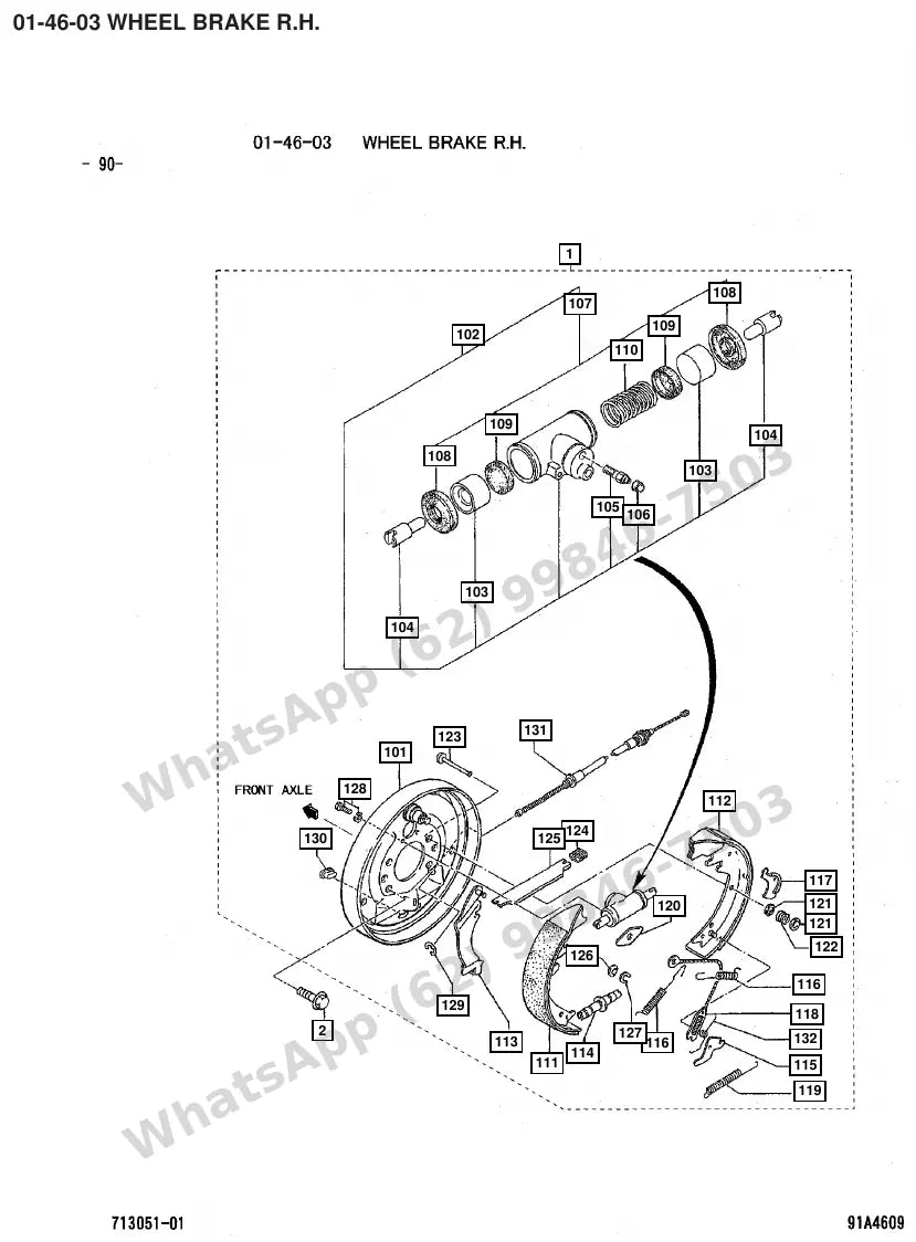Vista explodida de peças do Catálogo Caterpillar DP15N – exemplo 1