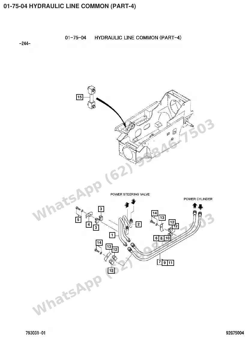 Vista explodida de peças do Catálogo Caterpillar DP160N – exemplo 3