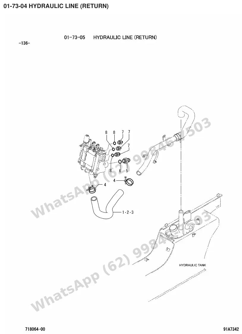 Vista explodida de peças do Catálogo Caterpillar DP20CN – exemplo 3